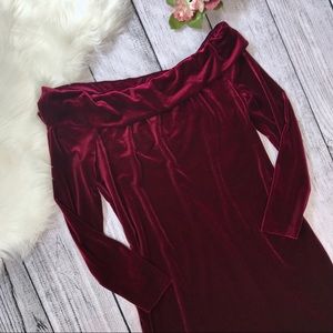 calvin klein red velvet dress